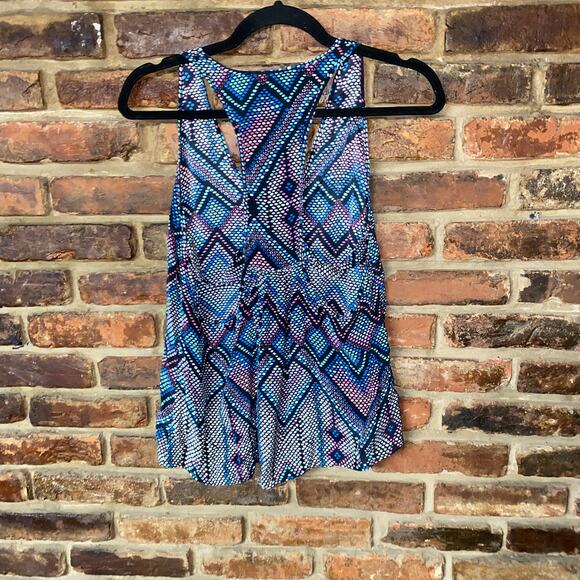 Parker Multicolored Polka Dot Racerback Silk Sleeveless Tank Top Women's Small - Picture 5 of 5